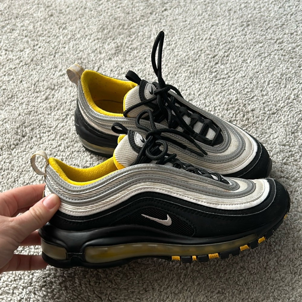 Nike Air Max 97 GS Black Amarillo Wolf Grey‎ Kids Sneakers 921522-007 Size 5Y